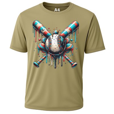 Baseball Home Plate Ice Cream Drip Baseball With Sprinkles Performance Shirt
