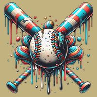 Baseball Home Plate Ice Cream Drip Baseball With Sprinkles Cooling Performance Crew T-Shirt