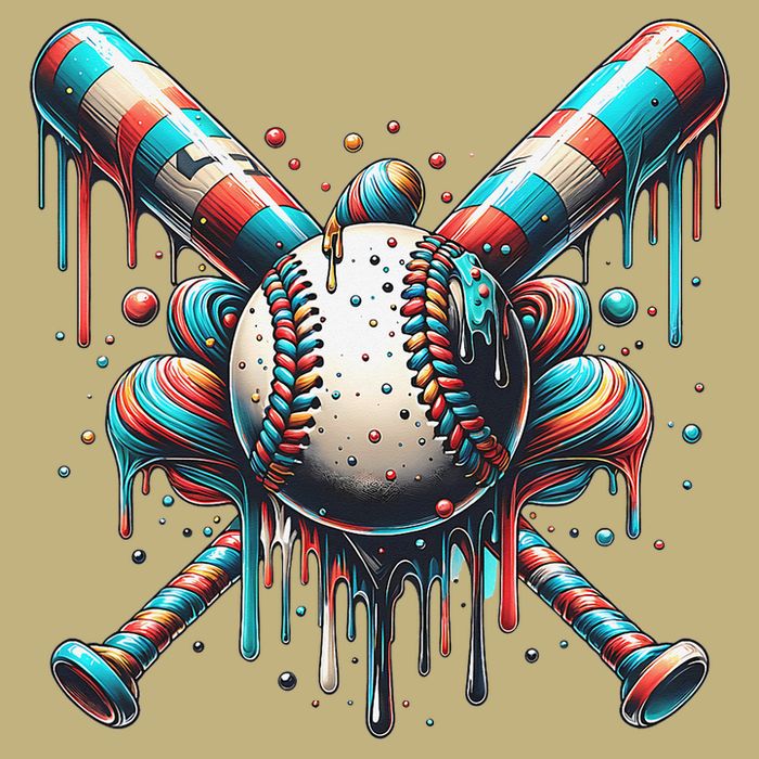 Baseball Home Plate Ice Cream Drip Baseball With Sprinkles Cooling Performance Crew T-Shirt