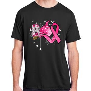 Boo Halloween Pumpkin Pink Ribbon Witch Breast Cancer Adult ChromaSoft Performance T-Shirt