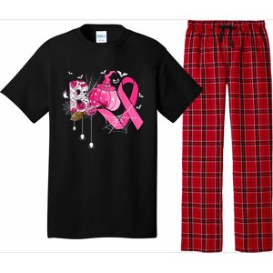 Boo Halloween Pumpkin Pink Ribbon Witch Breast Cancer Pajama Set