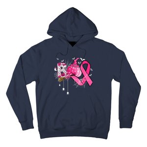 Boo Halloween Pumpkin Pink Ribbon Witch Breast Cancer Hoodie