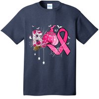 Boo Halloween Pumpkin Pink Ribbon Witch Breast Cancer T-Shirt