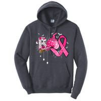 Boo Halloween Pumpkin Pink Ribbon Witch Breast Cancer Tall Hoodie