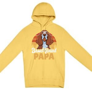 Basset Hound Papa With A Dog For Father's Day Gift Premium Pullover Hoodie