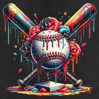 Baseball Home Plate Ice Cream Drip Baseball With Sprinkles 7 Panel Mesh Trucker Snapback Hat