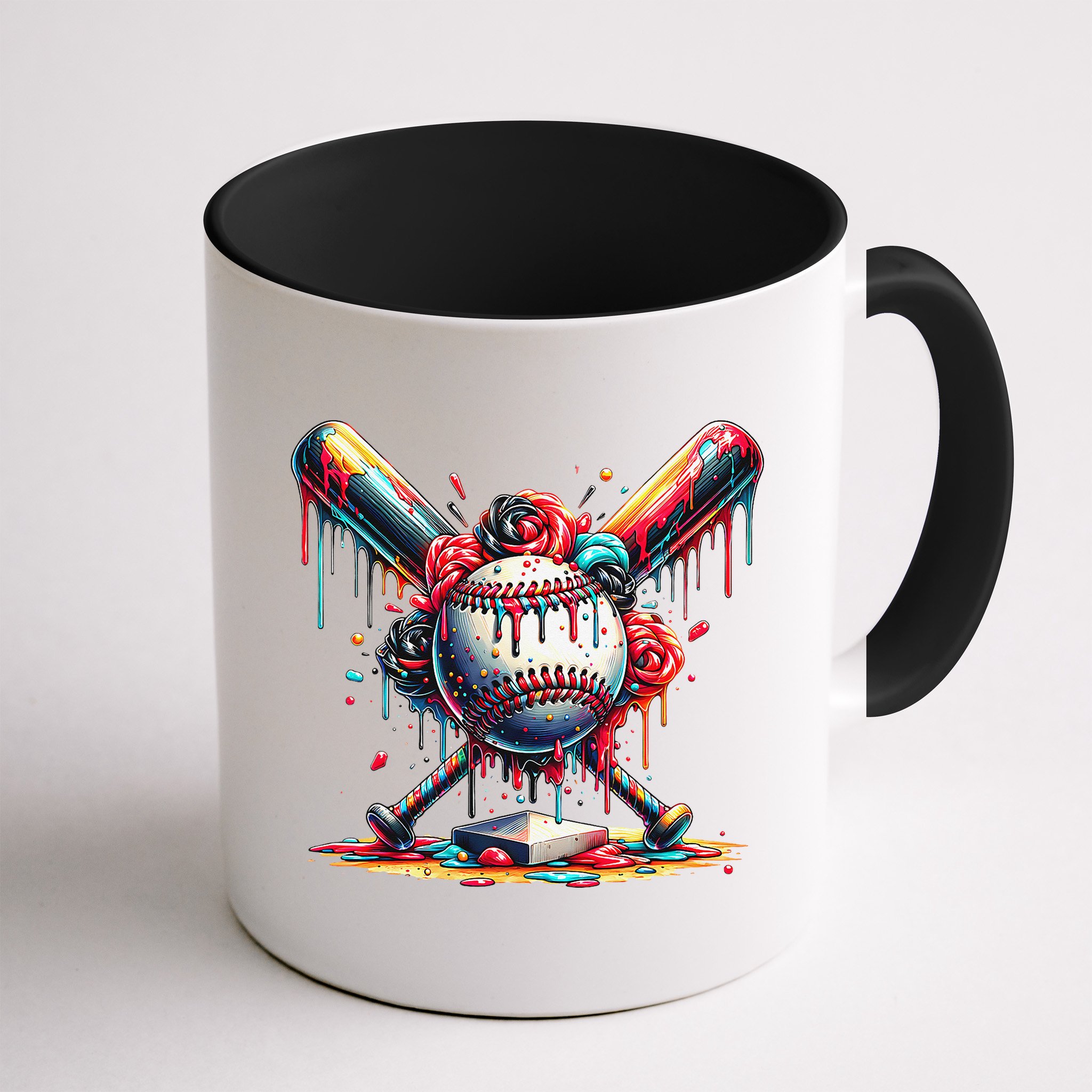 Baseball Home Plate Ice Cream Drip Baseball With Sprinkles Mug