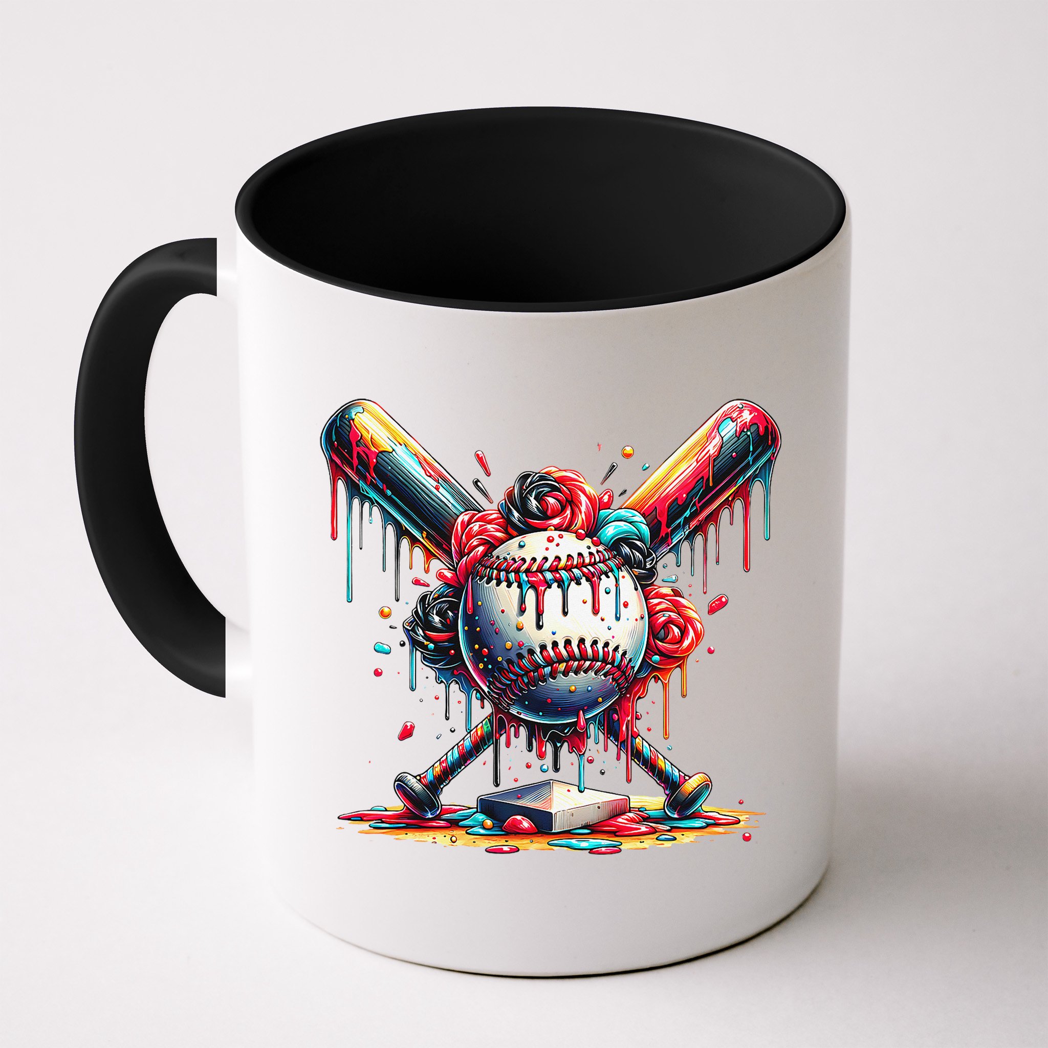 Baseball Home Plate Ice Cream Drip Baseball With Sprinkles Mug