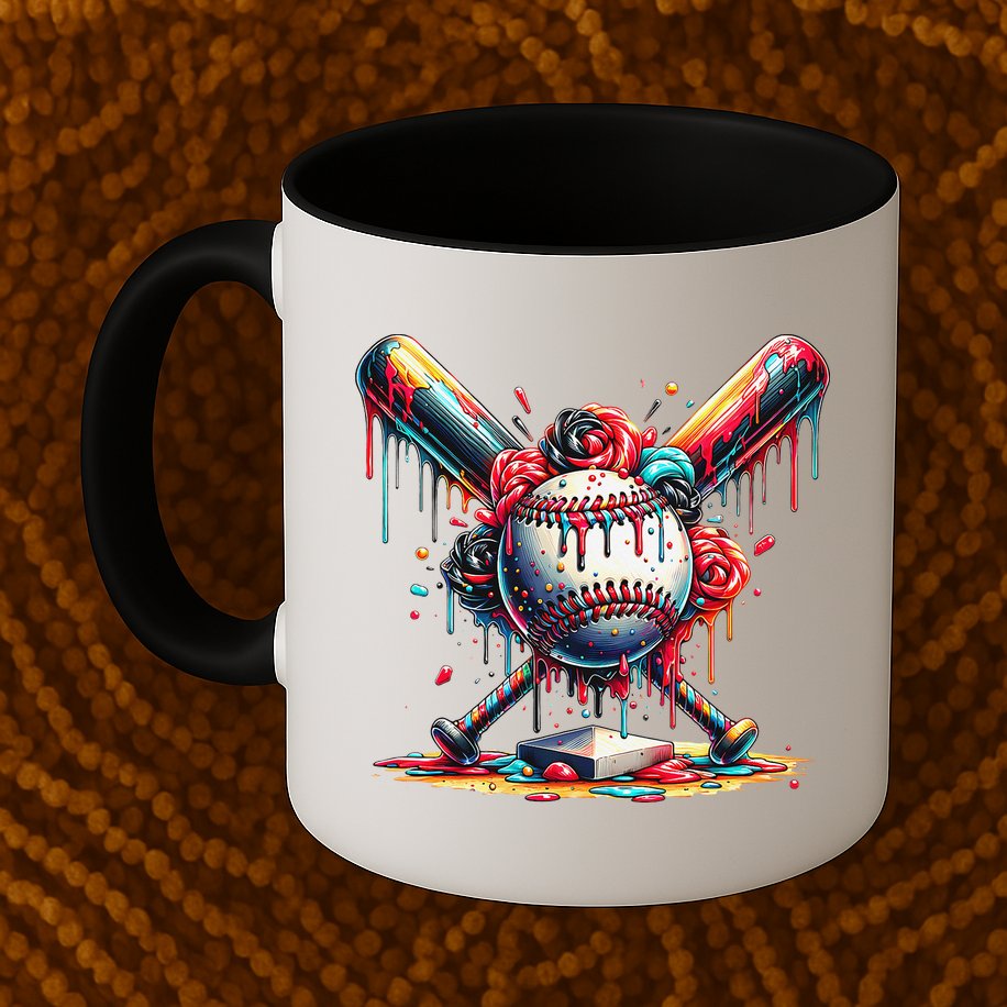 Baseball Home Plate Ice Cream Drip Baseball With Sprinkles Mug