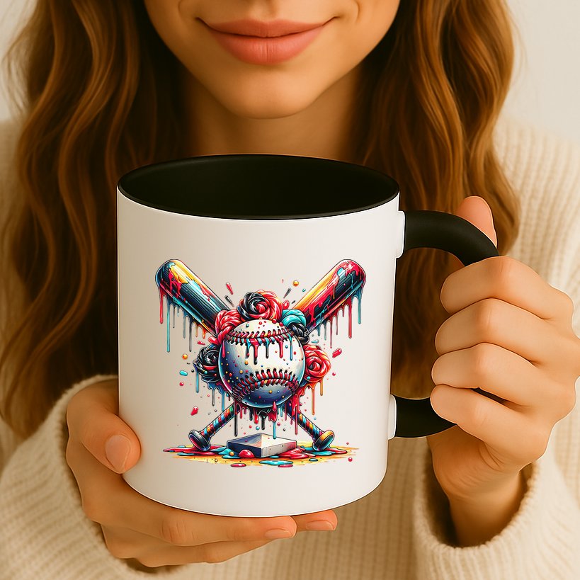 Baseball Home Plate Ice Cream Drip Baseball With Sprinkles Mug