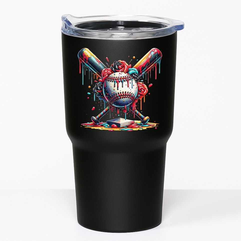 Baseball Home Plate Ice Cream Drip Baseball With Sprinkles Tumbler
