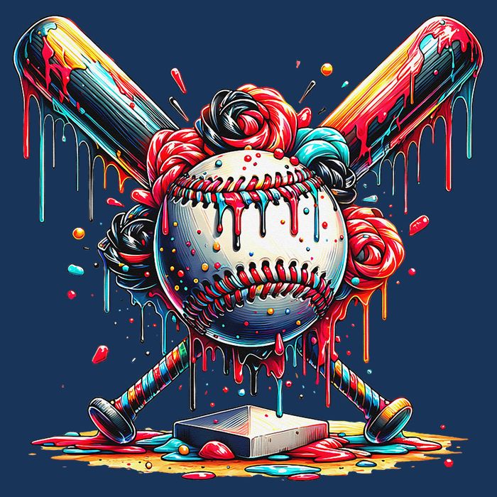 Baseball Home Plate Ice Cream Drip Baseball With Sprinkles Infant Baby Jersey Bodysuit