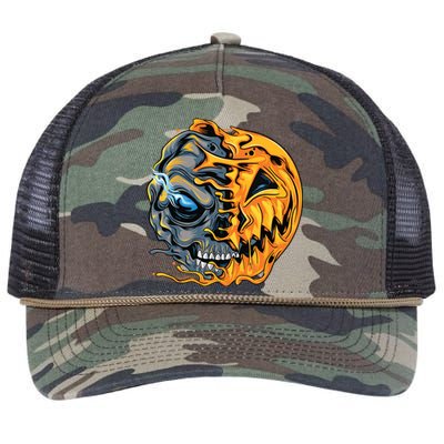 Boy Halloween Pumpkin Skull Kids Teens Retro Rope Trucker Hat Cap