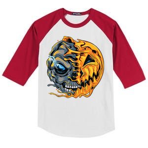 Boy Halloween Pumpkin Skull Kids Teens Kids Colorblock Raglan Jersey