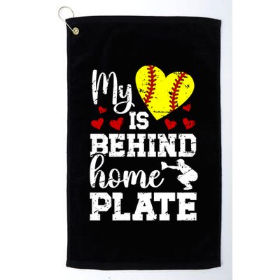 Behind Home Plate Softball Catcher Mom Softball Catcher Mama Cool Gift Golf Towel