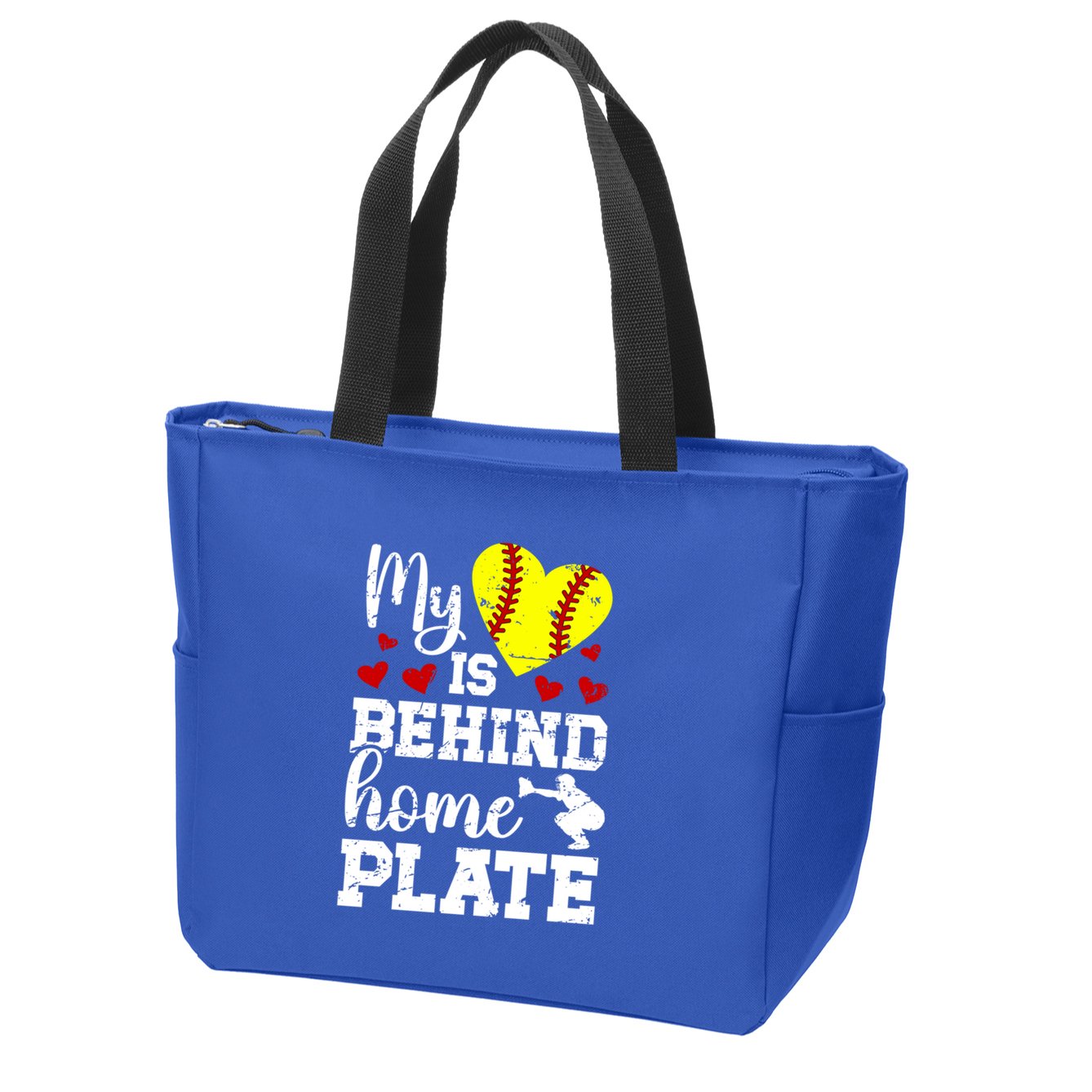 Behind Home Plate Softball Catcher Mom Softball Catcher Mama Cool Gift Zip Tote Bag