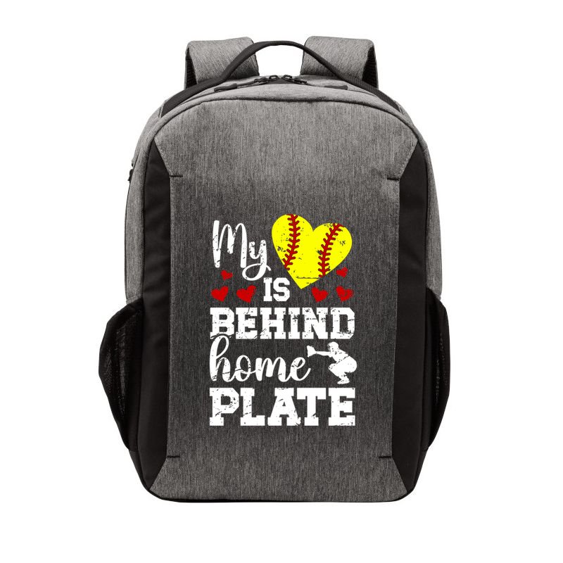 Behind Home Plate Softball Catcher Mom Softball Catcher Mama Cool Gift Vector Backpack