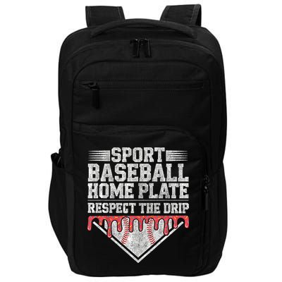Baseball Home Plate Drip For Who Respect The Drip Ice Cream Impact Tech Backpack