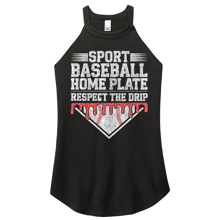 Baseball Home Plate Drip For Who Respect The Drip Ice Cream Women's Perfect Tri Rocker Tank