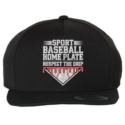 Baseball Home Plate Drip For Who Respect The Drip Ice Cream Wool Snapback Cap