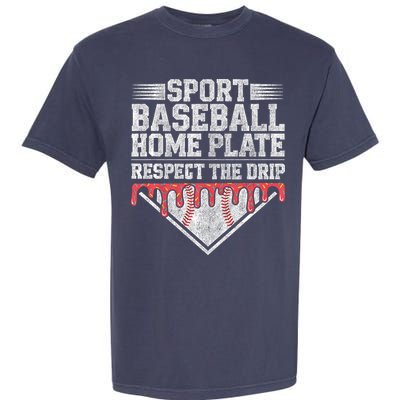 Baseball Home Plate Drip For Who Respect The Drip Ice Cream Garment-Dyed Heavyweight T-Shirt