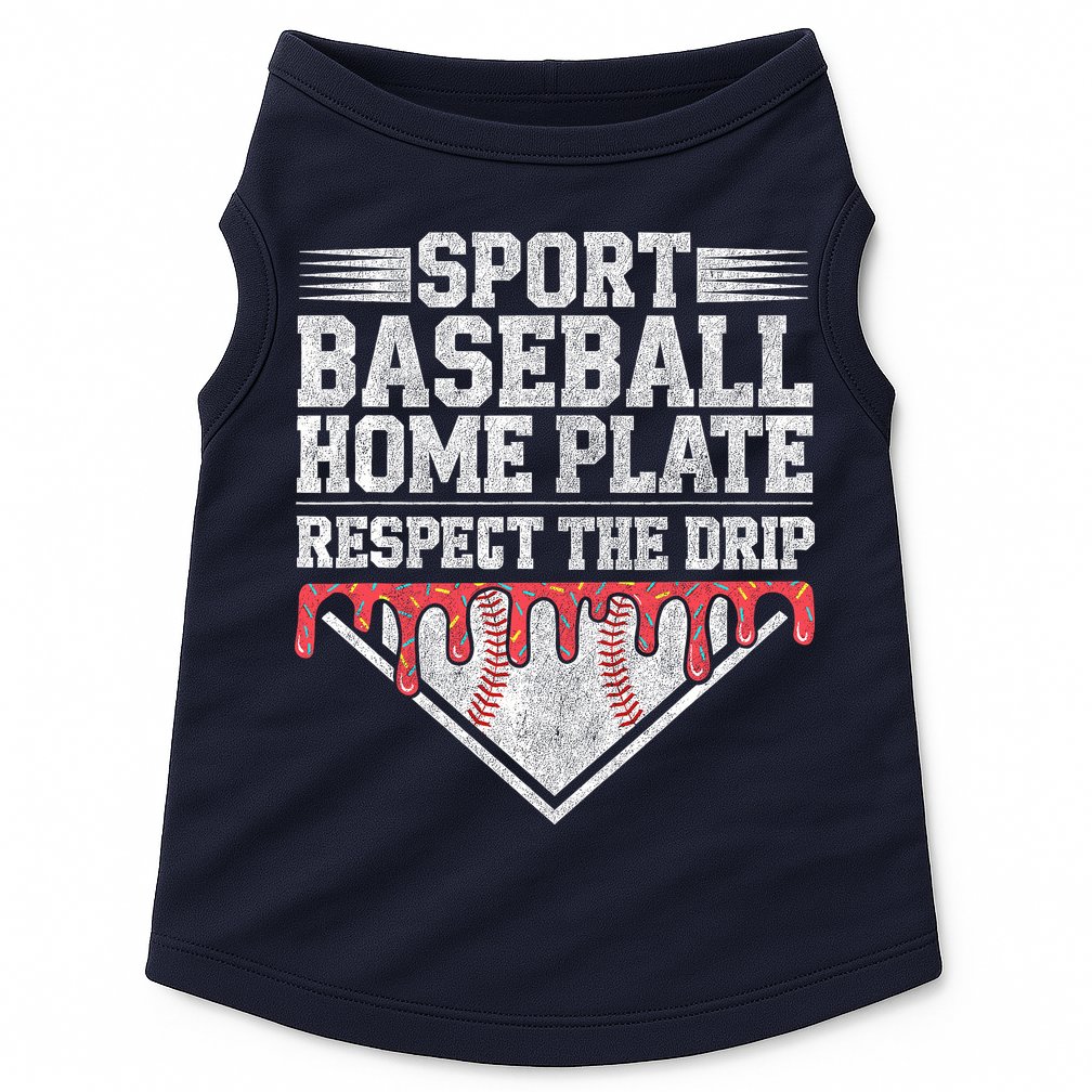 Baseball Home Plate Drip For Who Respect The Drip Ice Cream Doggie Tank