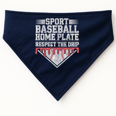 Baseball Home Plate Drip For Who Respect The Drip Ice Cream USA-Made Doggie Bandana
