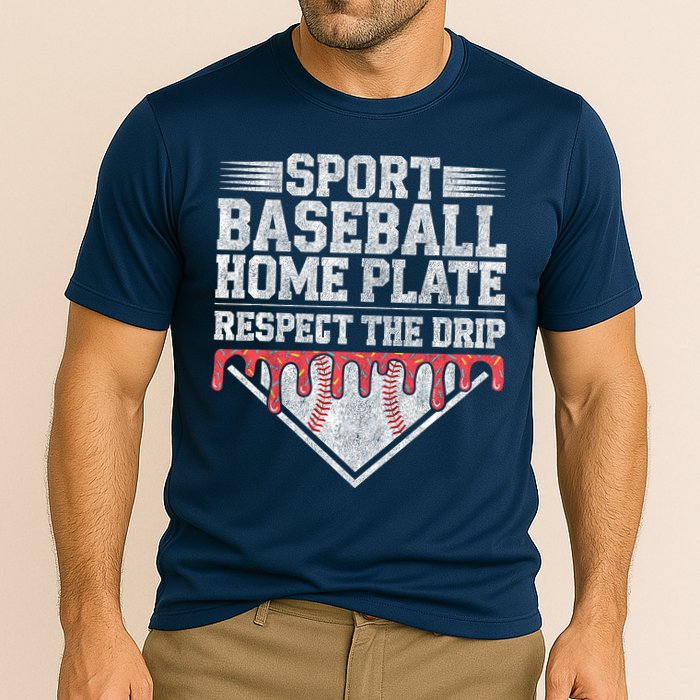 Baseball Home Plate Drip For Who Respect The Drip Ice Cream Cooling Performance Crew T-Shirt