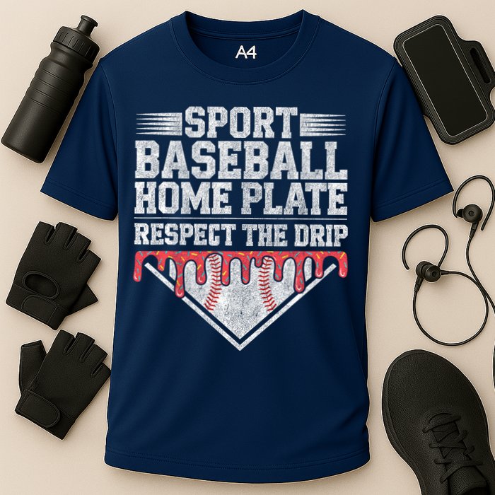 Baseball Home Plate Drip For Who Respect The Drip Ice Cream Cooling Performance Crew T-Shirt