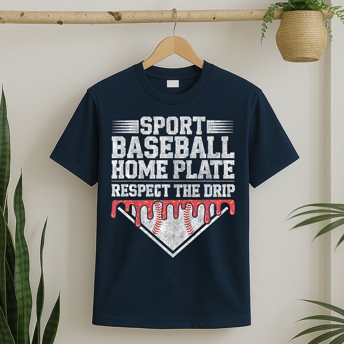 Baseball Home Plate Drip For Who Respect The Drip Ice Cream T-Shirt