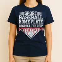 Baseball Home Plate Drip For Who Respect The Drip Ice Cream T-Shirt