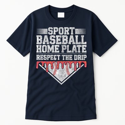 Baseball Home Plate Drip For Who Respect The Drip Ice Cream Tall T-Shirt