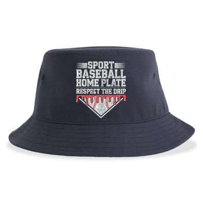 Baseball Home Plate Drip For Who Respect The Drip Ice Cream Sustainable Bucket Hat