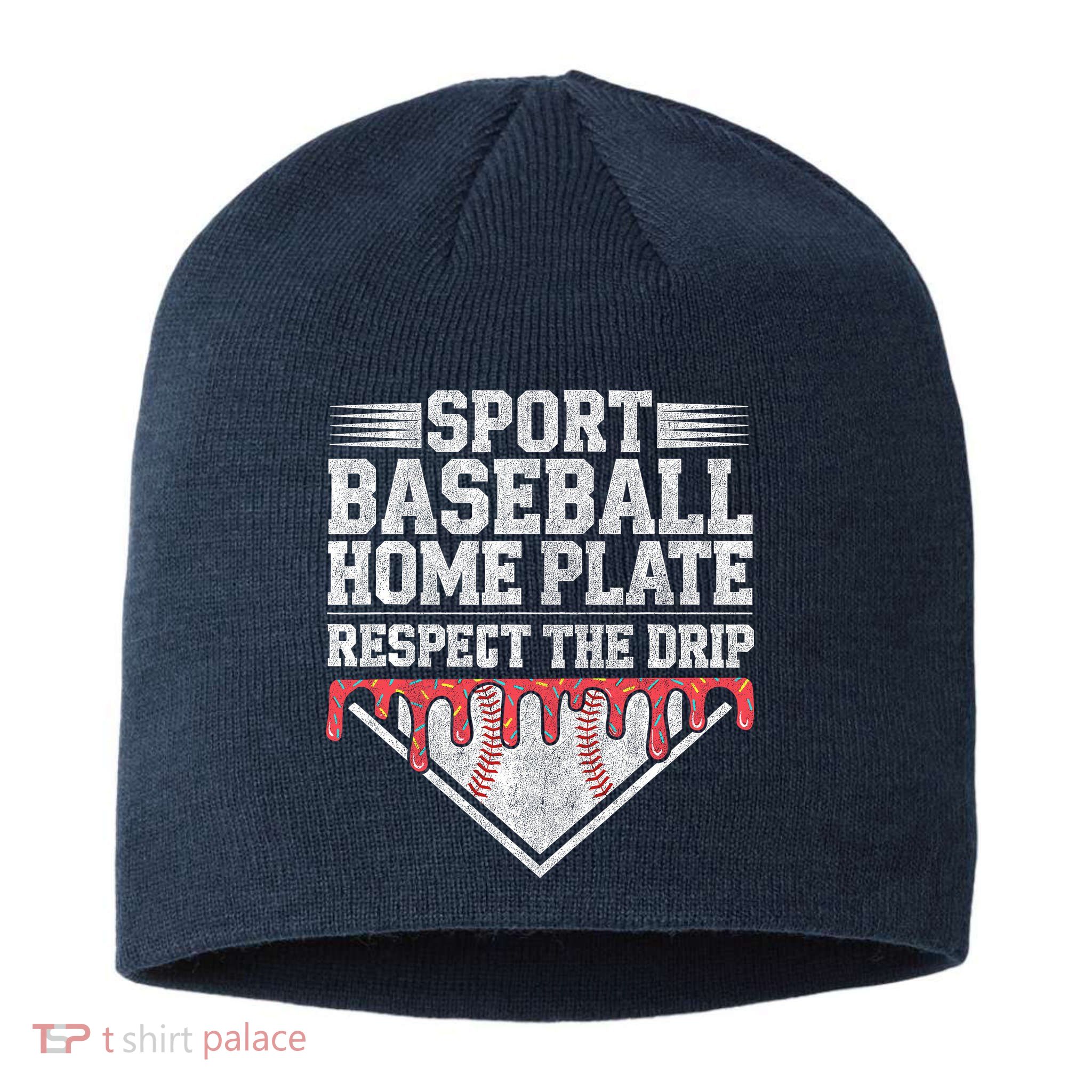 Baseball Home Plate Drip For Who Respect The Drip Ice Cream Sustainable Beanie