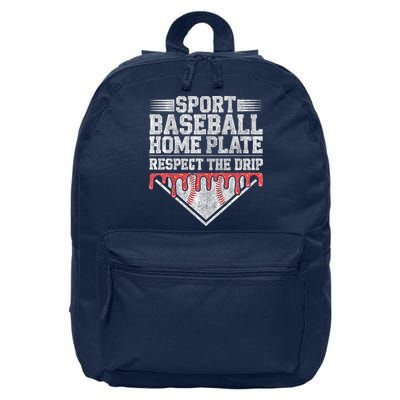 Baseball Home Plate Drip For Who Respect The Drip Ice Cream 16 in Basic Backpack
