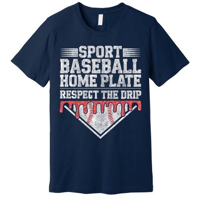 Baseball Home Plate Drip For Who Respect The Drip Ice Cream Premium T-Shirt