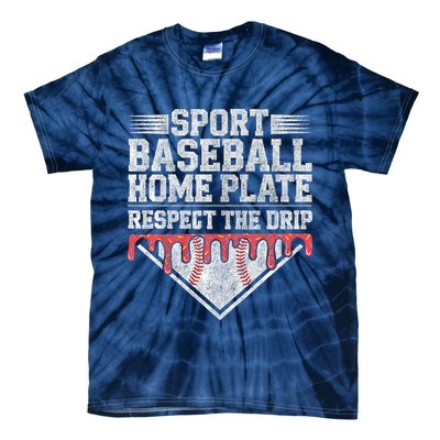 Baseball Home Plate Drip For Who Respect The Drip Ice Cream Tie-Dye T-Shirt