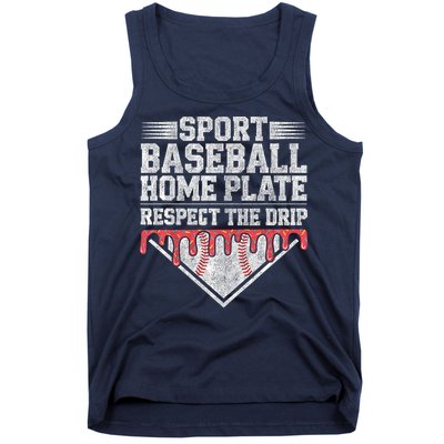 Baseball Home Plate Drip For Who Respect The Drip Ice Cream Tank Top