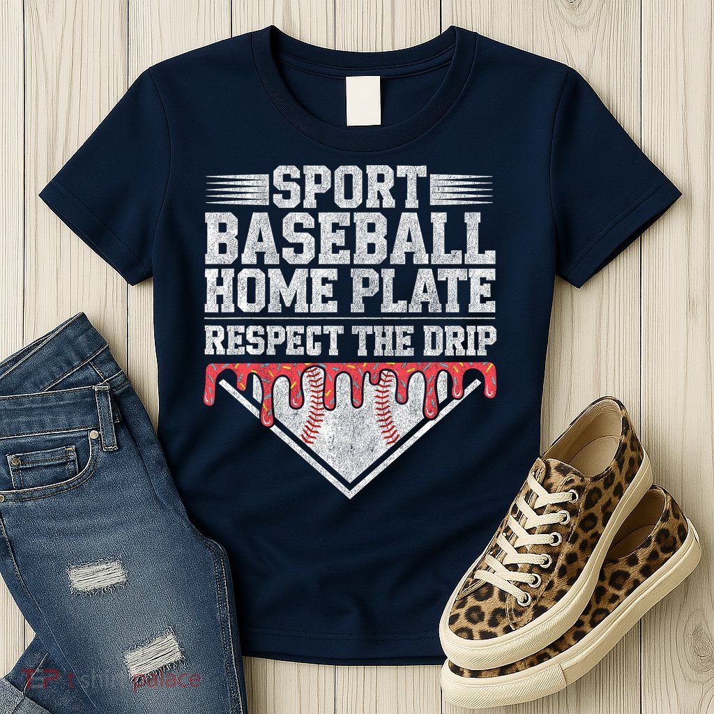 Baseball Home Plate Drip For Who Respect The Drip Ice Cream Womens T-Shirt