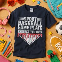 Baseball Home Plate Drip For Who Respect The Drip Ice Cream Kids T-Shirt
