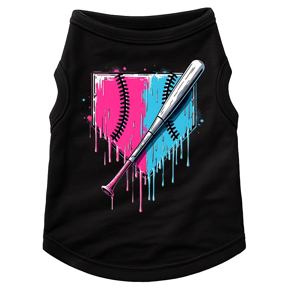 Baseball Home Plate Drip With Sprinkles Drip Ice Cream Bat Doggie Tank