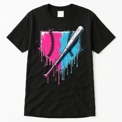 Baseball Home Plate Drip With Sprinkles Drip Ice Cream Bat Tall T-Shirt
