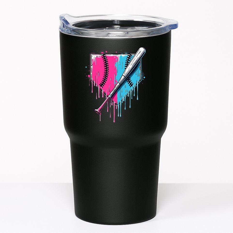 Baseball Home Plate Drip With Sprinkles Drip Ice Cream Bat Tumbler