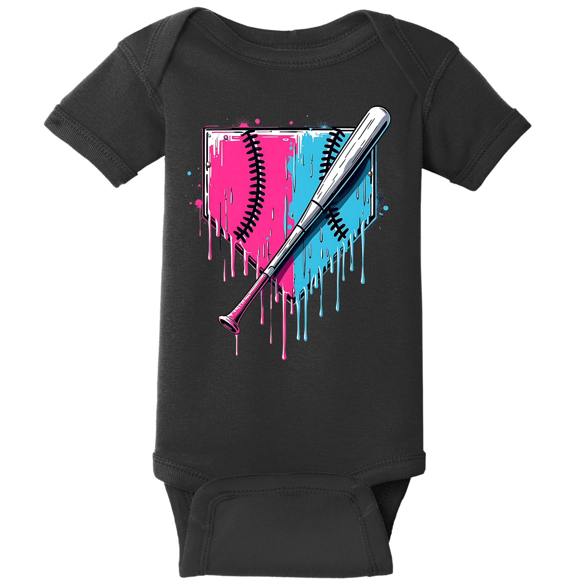 Baseball Home Plate Drip With Sprinkles Drip Ice Cream Bat Baby Bodysuit
