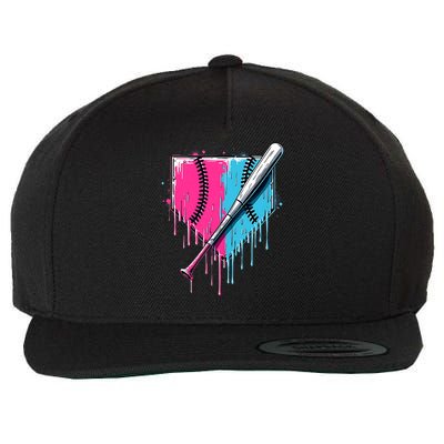 Baseball Home Plate Drip With Sprinkles Drip Ice Cream Bat Wool Snapback Cap
