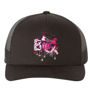 Boo Halloween Pumpkin Ribbon Witch Breast Cancer Yupoong Adult 5-Panel Trucker Hat