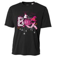 Boo Halloween Pumpkin Ribbon Witch Breast Cancer Cooling Performance Crew T-Shirt