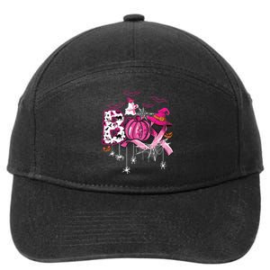 Boo Halloween Pumpkin Ribbon Witch Breast Cancer 7-Panel Snapback Hat