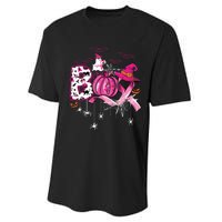 Boo Halloween Pumpkin Ribbon Witch Breast Cancer Performance Sprint T-Shirt