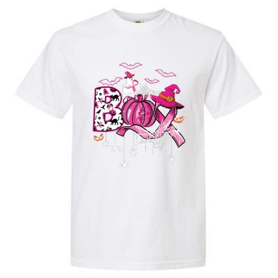 Boo Halloween Pumpkin Ribbon Witch Breast Cancer Garment-Dyed Heavyweight T-Shirt